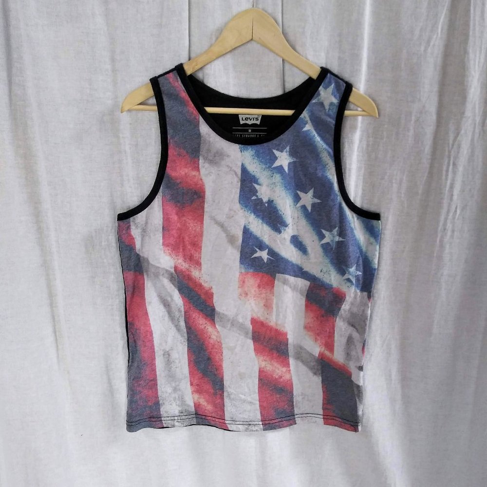 Levi's Men's American flag tank top Medium